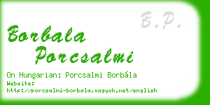 borbala porcsalmi business card