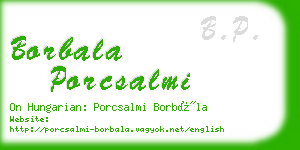 borbala porcsalmi business card